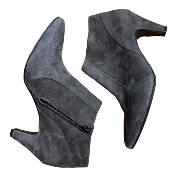 Paul Green Gray Heeled Ankle Boots Suede Side zipper UK Size 6.5 (US 9) - Picture 2 of 6